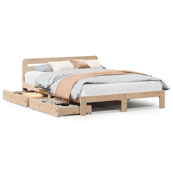 vidaXL Sengeramme uten madrass hvit 135x190 cm heltre furu