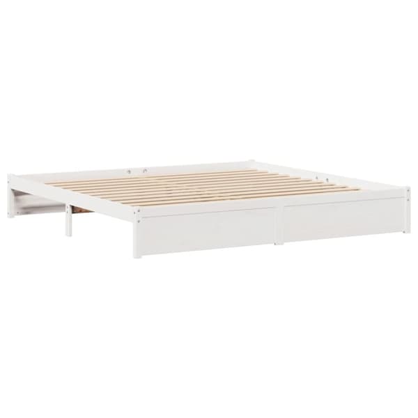 vidaXL seng med reol uden madras 180x200 cm massivt fyrretræ hvid