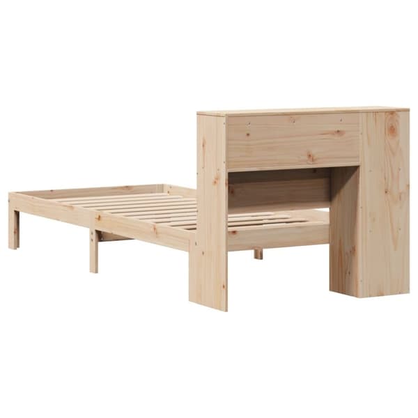 vidaXL Sänky kirjahyllyllä ilman patjaa 75x190 cm täysi mänty