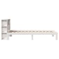 Miniatyrbilde 8 av 11: vidaXL Seng med bokhylle uten madrass hvit 75x190 cm heltre furu