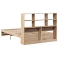 Miniatyrbilde 7 av 11: vidaXL Seng med bokhylle uten madrass 160x200 cm heltre furu