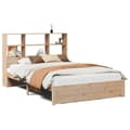 Miniatyrbilde 1 av 11: vidaXL Seng med bokhylle uten madrass 160x200 cm heltre furu