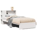 Miniatyrbilde 3 av 11: vidaXL Seng med bokhylle uten madrass hvit 100x200 cm heltre furu