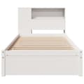 Miniatyrbilde 5 av 11: vidaXL Seng med bokhylle uten madrass hvit 100x200 cm heltre furu
