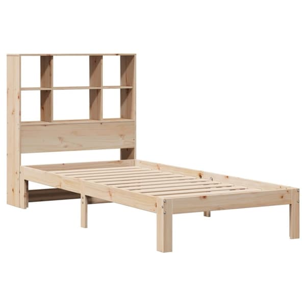 vidaXL Seng med bokhylle uten madrass 75x190 cm heltre furu