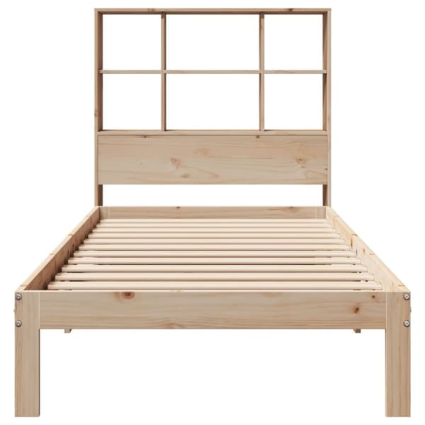 vidaXL Seng med bokhylle uten madrass 75x190 cm heltre furu