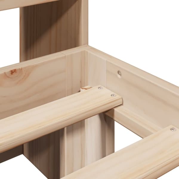 vidaXL Seng med bokhylle uten madrass 75x190 cm heltre furu