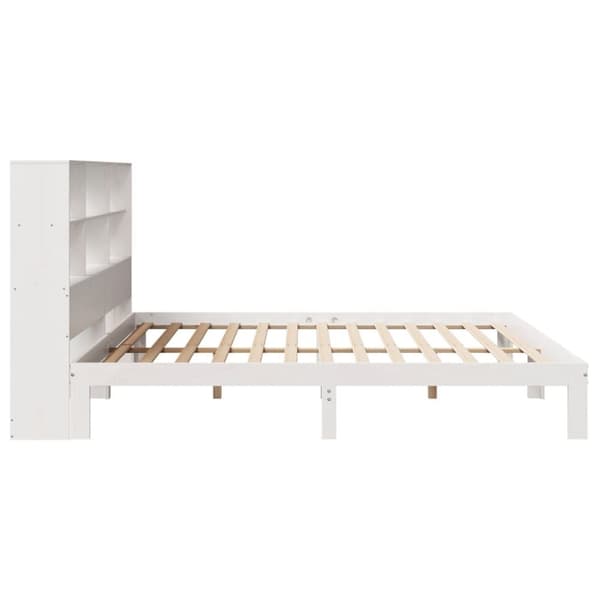 vidaXL seng med reol uden madras 180x200 cm massivt fyrretræ hvid