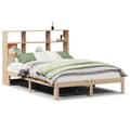 Miniatyrbilde 3 av 11: vidaXL Seng med bokhylle uten madrass 135x190 cm heltre furu