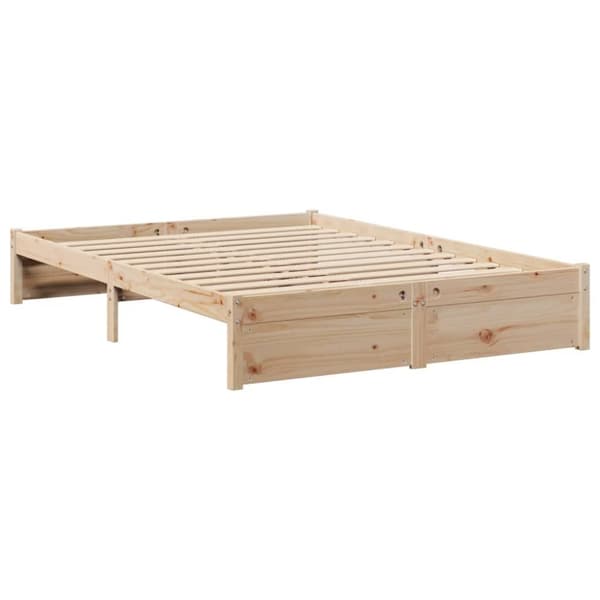 vidaXL Säng med bokhylla utan madrass 120x200 cm massiv furu