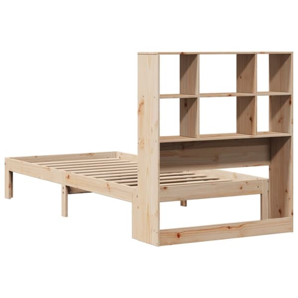 vidaXL Seng med bokhylle uten madrass 90x190 cm heltre furu