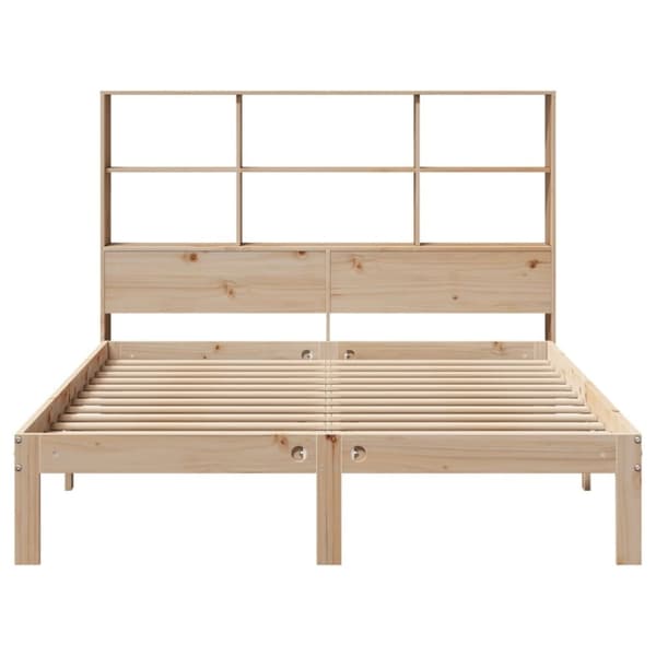 vidaXL Seng med bokhylle uten madrass 120x200 cm heltre furu