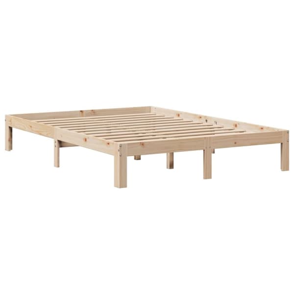 vidaXL Seng med bokhylle uten madrass 120x200 cm heltre furu