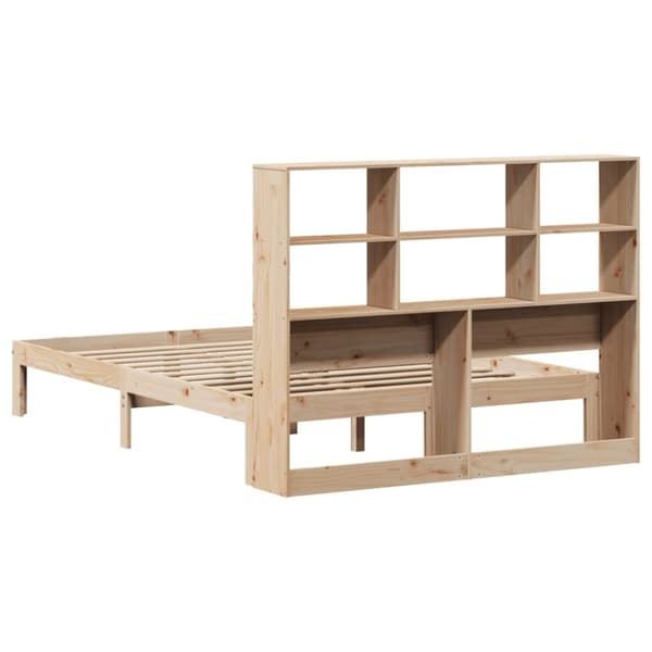 vidaXL Seng med bokhylle uten madrass 120x200 cm heltre furu
