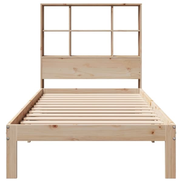 vidaXL Seng med bokhylle uten madrass 90x200 cm heltre furu