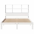 Miniatyrbilde 5 av 11: vidaXL Seng med bokhylle uten madrass hvit 120x200 cm heltre furu