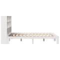 Miniatyrbilde 8 av 11: vidaXL Seng med bokhylle uten madrass hvit 120x200 cm heltre furu