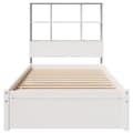 Miniatyrbilde 5 av 11: vidaXL Seng med bokhylle uten madrass hvit 90x190 cm heltre furu