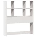 Miniatyrbilde 8 av 11: vidaXL Seng med bokhylle uten madrass hvit 90x190 cm heltre furu