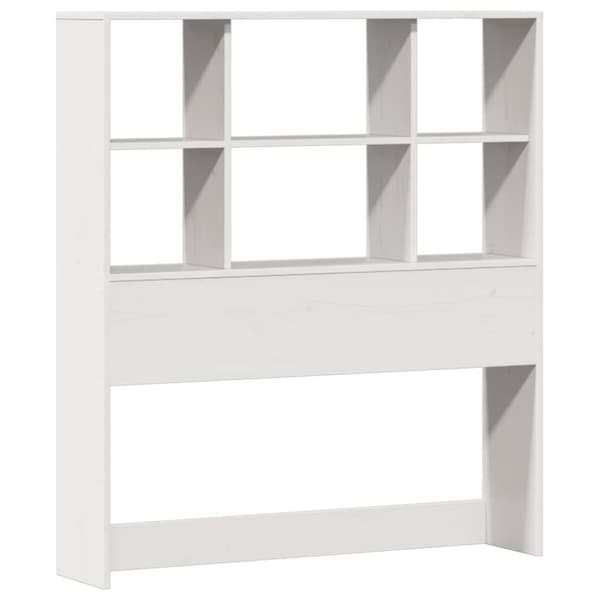 vidaXL Seng med bokhylle uten madrass hvit 90x190 cm heltre furu