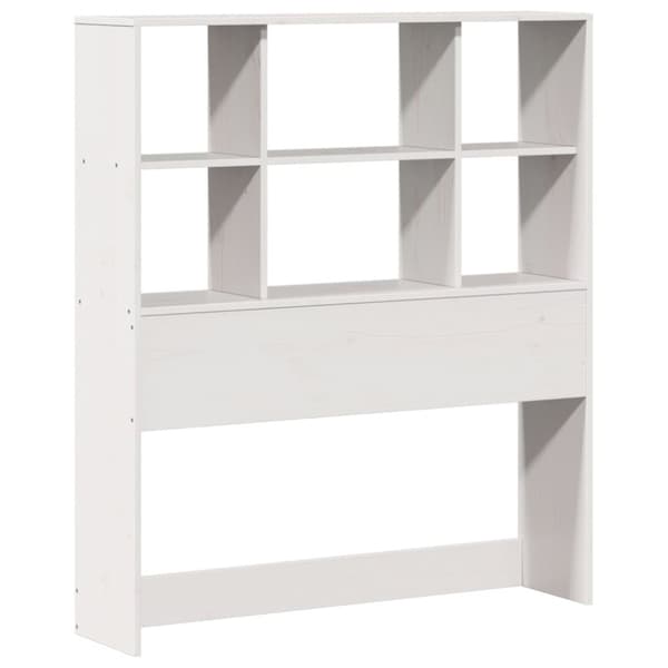 vidaXL Seng med bokhylle uten madrass hvit 90x190 cm heltre furu