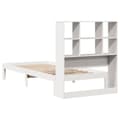 Miniatyrbilde 9 av 11: vidaXL Seng med bokhylle uten madrass hvit 90x190 cm heltre furu