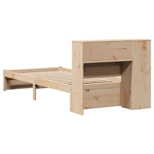 vidaXL Seng med bokhylle uten madrass 75x190 cm heltre furu