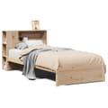Miniatyrbilde 1 av 11: vidaXL Seng med bokhylle uten madrass 75x190 cm heltre furu