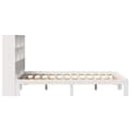 Miniatyrbilde 8 av 11: vidaXL Seng med bokhylle uten madrass hvit 140x200 cm heltre furu