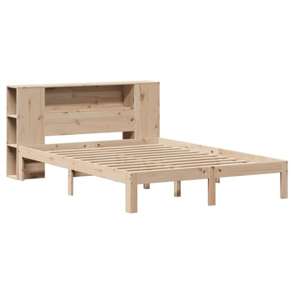 vidaXL Seng med bokhylle uten madrass 120x200 cm heltre furu