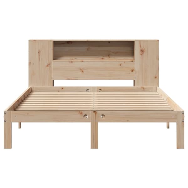 vidaXL Seng med bokhylle uten madrass 120x200 cm heltre furu