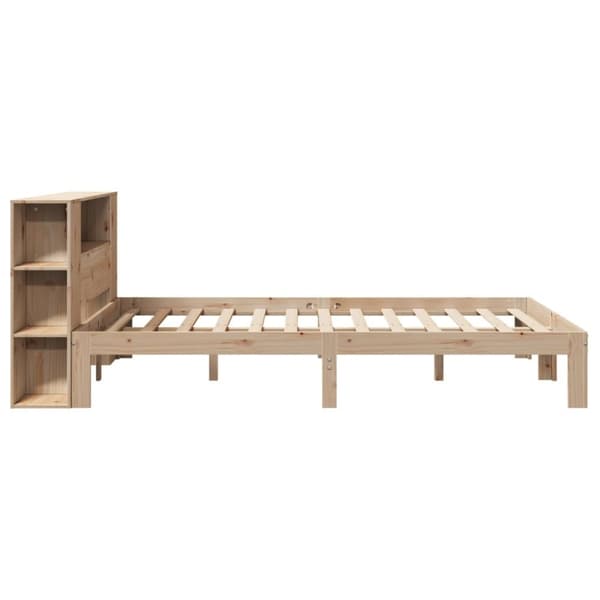vidaXL Seng med bokhylle uten madrass 120x200 cm heltre furu