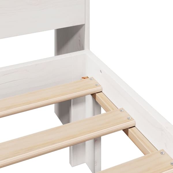 vidaXL Seng med bokhylle uten madrass hvit 90x200 cm heltre furu