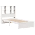 Miniatyrbilde 4 av 11: vidaXL Seng med bokhylle uten madrass hvit 90x200 cm heltre furu