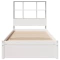Miniatyrbilde 5 av 11: vidaXL Seng med bokhylle uten madrass hvit 90x200 cm heltre furu