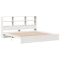 Miniatyrbilde 4 av 11: vidaXL Seng med bokhylle uten madrass hvit 200x200 cm heltre furu