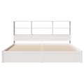 Miniatyrbilde 5 av 11: vidaXL Seng med bokhylle uten madrass hvit 200x200 cm heltre furu