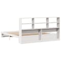 Miniatyrbilde 7 av 11: vidaXL Seng med bokhylle uten madrass hvit 200x200 cm heltre furu