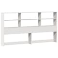 Miniatyrbilde 8 av 11: vidaXL Seng med bokhylle uten madrass hvit 200x200 cm heltre furu