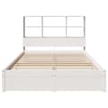 Miniatyrbilde 5 av 11: vidaXL Seng med bokhylle uten madrass hvit 140x190 cm heltre furu