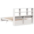 Miniatyrbilde 7 av 11: vidaXL Seng med bokhylle uten madrass hvit 140x190 cm heltre furu