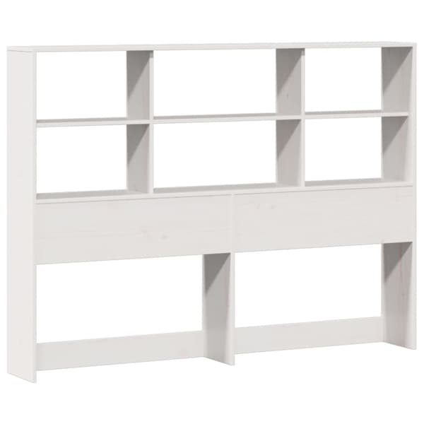 vidaXL Seng med bokhylle uten madrass hvit 140x190 cm heltre furu