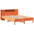 Miniatyrbilde 4 av 11: vidaXL Seng med bokhylle uten madrass voksbrun 120x200 cm heltre furu