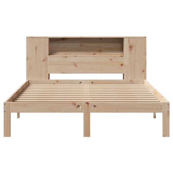 vidaXL Seng med bokhylle uten madrass 150x200 cm heltre furu