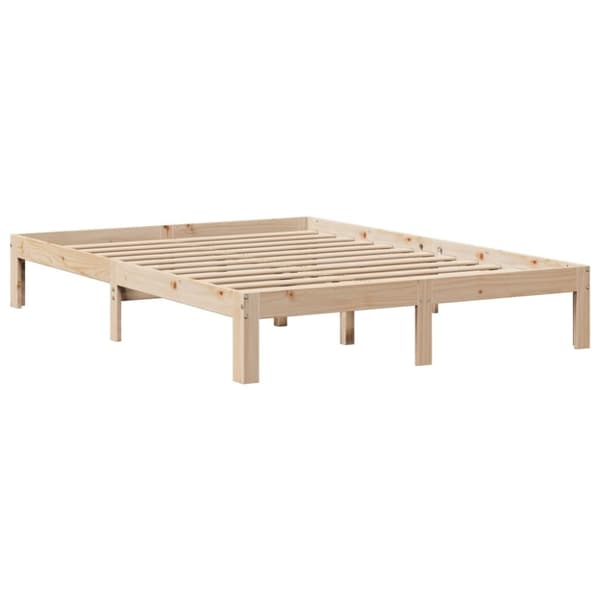 vidaXL Sänky kirjahyllyllä ilman patjaa 150x200 cm täysi mänty