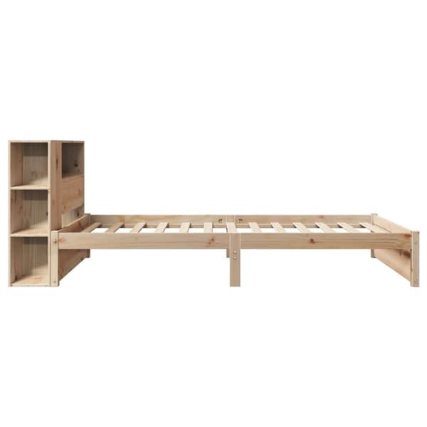 vidaXL Sänky kirjahyllyllä ilman patjaa 90x190 cm täysi mänty