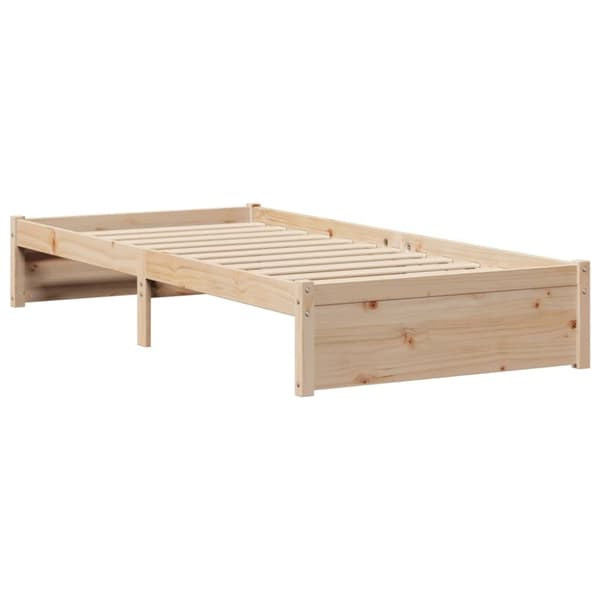 vidaXL Sänky kirjahyllyllä ilman patjaa 90x190 cm täysi mänty