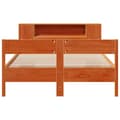 Miniatyrbilde 5 av 11: vidaXL Seng med bokhylle uten madrass voksbrun 140x190 cm heltre furu