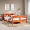 Miniatyrbilde 2 av 11: vidaXL Seng med bokhylle uten madrass voksbrun 140x190 cm heltre furu