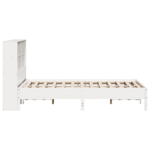 vidaXL seng med reol uden madras 120x200 cm massivt fyrretræ hvid